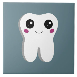 Happy Smiling Dental Tooth Cute Tile