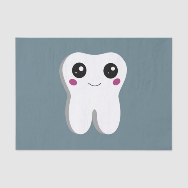 Happy Smiling Dental Tooth Cute Tissue Paper (Front)