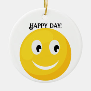 Happy Smiling Face Ceramic Ornament