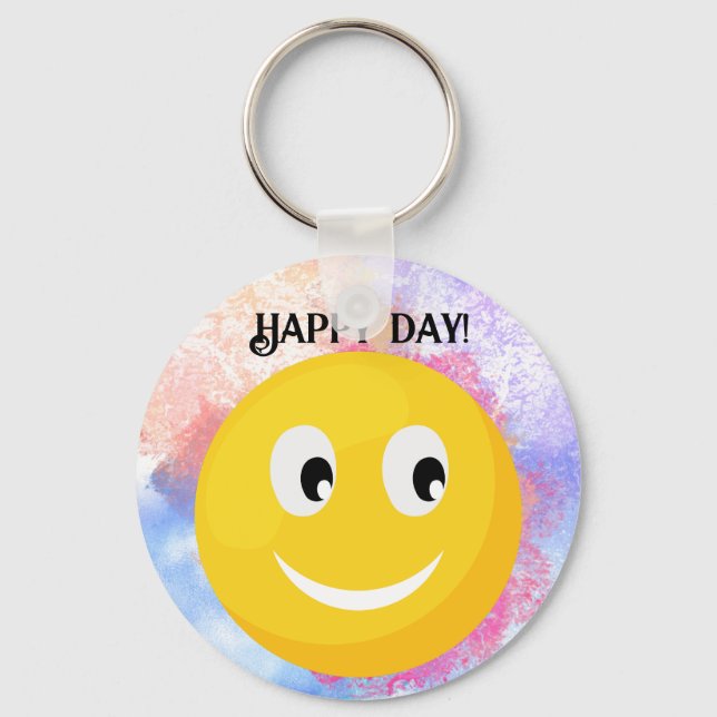 Happy Smiling Face  Keychain (Front)