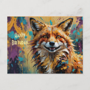 Happy Smiling Fox - Happy Birthday  Postcard