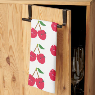 Happy Smiling Kawaii Cherry Fruit Kitchen Towel