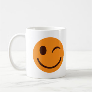 Happy Smiling Orange Winking Face  Coffee Mug