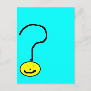 Happy Smiling Question Mark Emoji, Kids Art Postcard