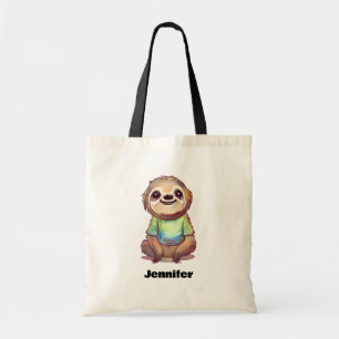 Happy Smiling Sloth Sitting Relaxed Tote Bag