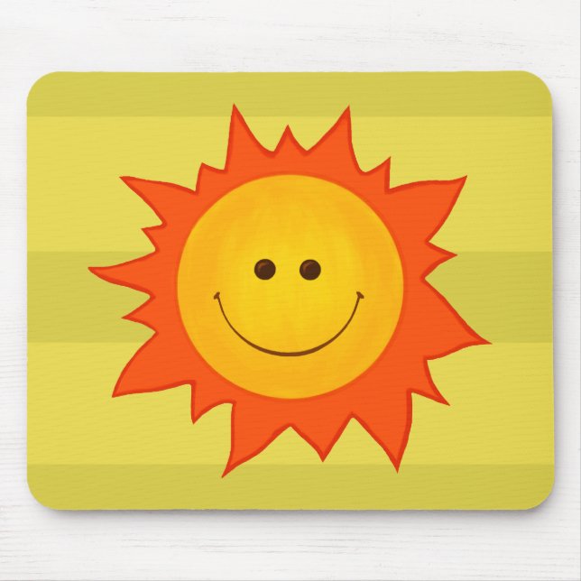Happy Smiling Sun Mouse Pad (Front)