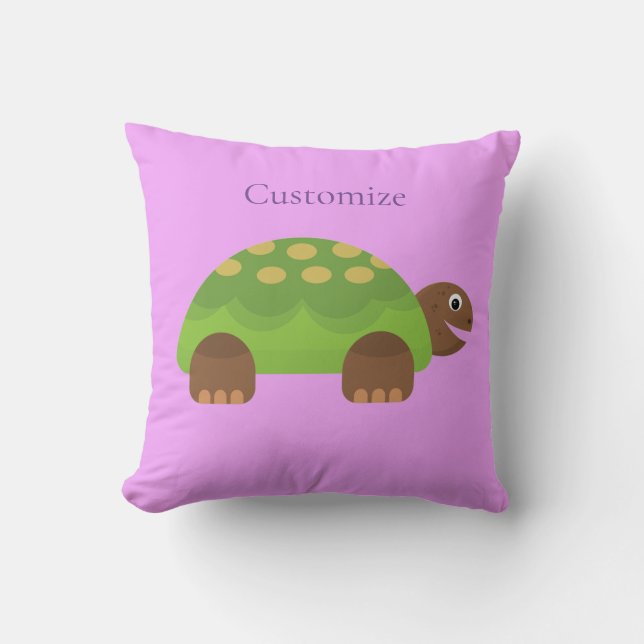 Happy Smiling Turtle Thunder_Cove Throw Pillow (Front)