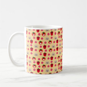 Happy smiling vegetable background pattern cartoon coffee mug