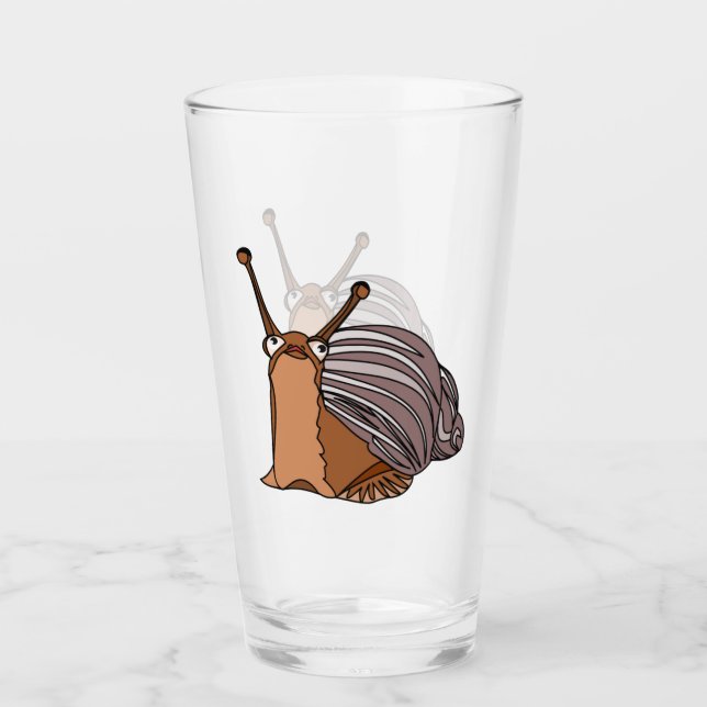 Happy Snail Glass - Painting (Front)