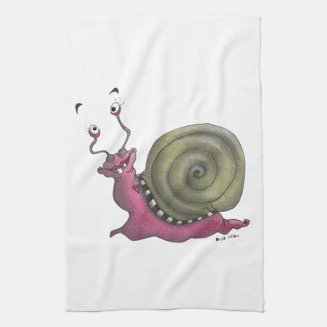 Happy snail kitchen towel (Vertical)