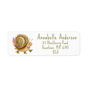 Happy Snail Mail Personalize Label