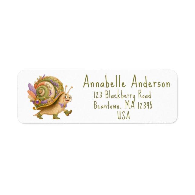 Happy Snail Mail Personalize Label (Front)