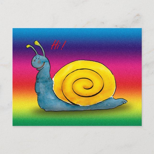 Happy snail - modèle de carte postale (Devant)