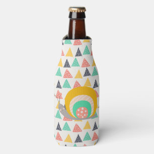 Happy Snail on Triangles Bottle Cooler