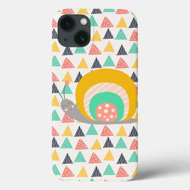 Happy Snail on Triangles Case-Mate iPhone Case (Back)