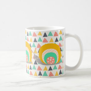 Happy Snail on Triangles Coffee Mug