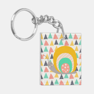 Happy Snail on Triangles Keychain