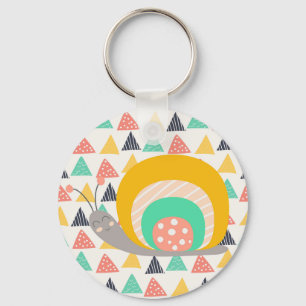 Happy Snail on Triangles Keychain