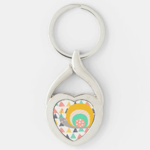 Happy Snail on Triangles Keychain
