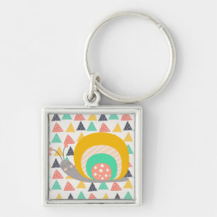 Happy Snail on Triangles Keychain