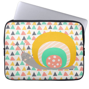 Happy Snail on Triangles Laptop Sleeve