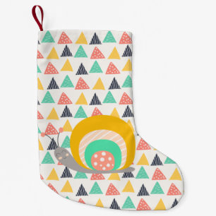 Happy Snail on Triangles Small Christmas Stocking