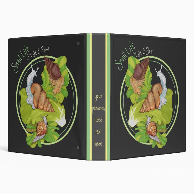 Happy Snails on Leafs 'Snail Life' Binder (Background)