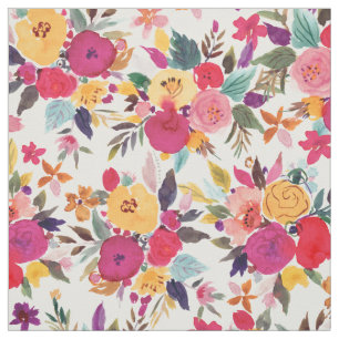 HAPPY SNAPPY Colourful Floral Watercolor Fabric