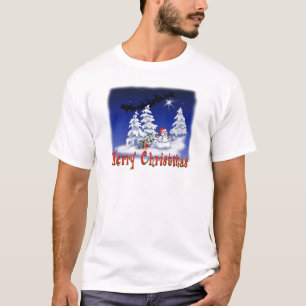 Happy snow man at Christmas time T-Shirt