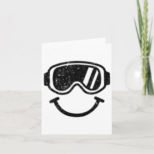 Happy Snowboarding And Skiing Goggles T Shirt Kids Card