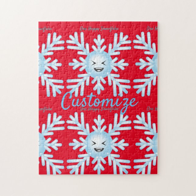 Happy Snowflake Emoticon Thunder_Cove Jigsaw Puzzle (Vertical)