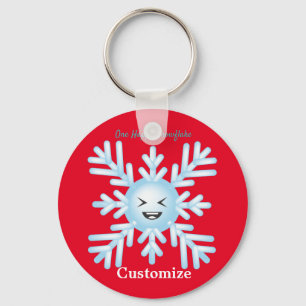 Happy Snowflake Emoticon Thunder_Cove Keychain
