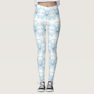 Happy Snowflake Emoticon Thunder_Cove Leggings