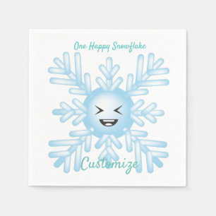 Happy Snowflake Emoticon Thunder_Cove Napkin