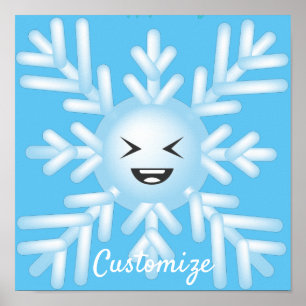 Happy Snowflake Emoticon Thunder_Cove  Poster