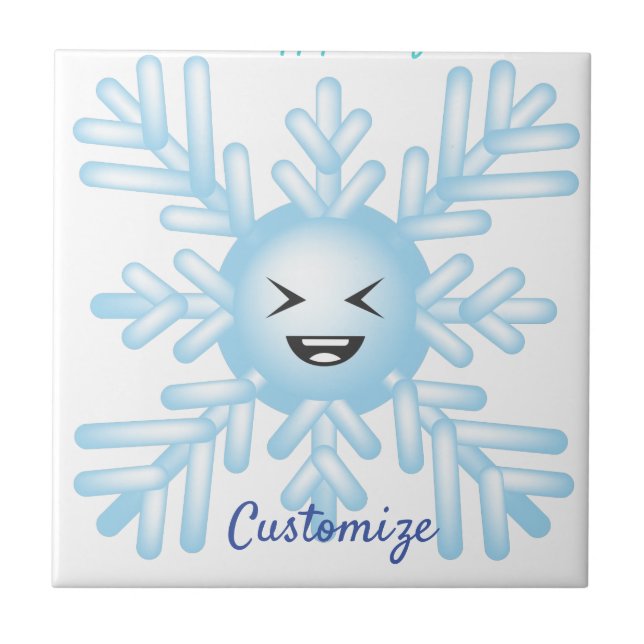 Happy Snowflake Emoticon Thunder_Cove Tile (Front)