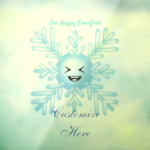 Happy Snowflake Emoticon Thunder_Cove Window Cling