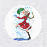 Happy Snowman and Girl Dance Tango Christmas Party<br><div class="desc">Happy Snowman and Girl Dance Tango Christmas Party Fun Cartoon Drawing - Choose / Add Your Unique Text / Name / Colour - Make Your Special Gift - Resize and move or remove and add elements / text with customization tool ! Drawing and Design by MIGNED. Please see my other...</div>