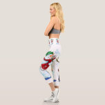Happy Snowman and Girl Dance Tango Christmas Party Capri Leggings<br><div class="desc">Happy Snowman and Girl Dance Tango Christmas Party Fun Cartoon Drawing - Choose / Add Your Unique Text / Name / Colour - Make Your Special Gift - Resize and move or remove and add elements / text with customization tool ! Drawing and Design by MIGNED. Please see my other...</div>