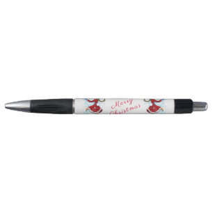 Happy Snowman and Girl Dance Tango Christmas Pen