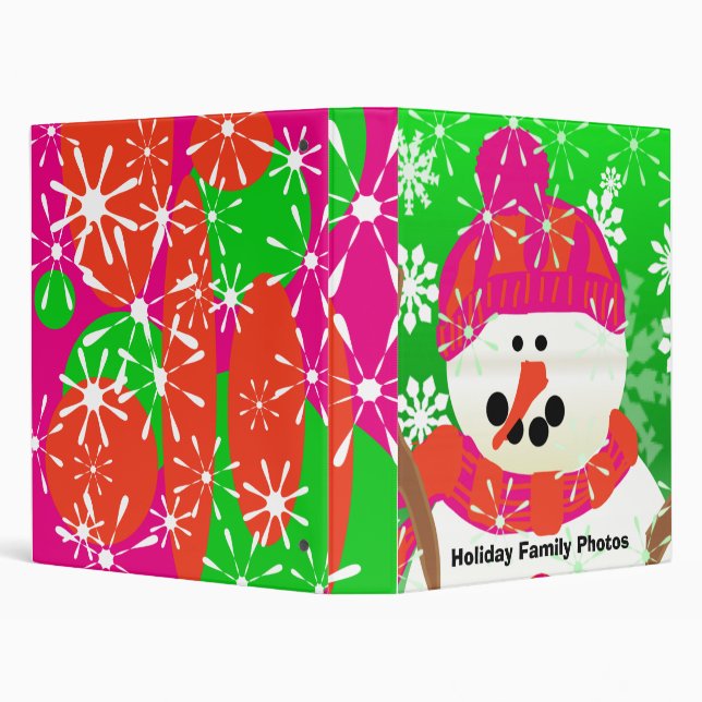 Happy Snowman Christmas Holiday Customized Binder (Background)