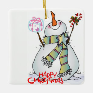 **HAPPY SNOWMAN*** CHRISTMAS ORNAMENT