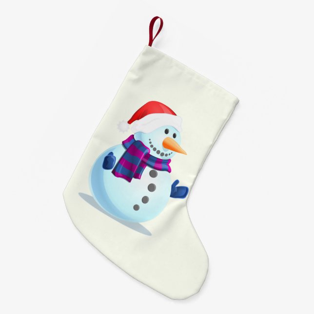 Happy Snowman Christmas Stocking (Front (Hanging))