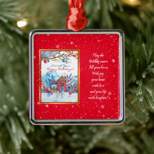 Happy Snowman Customize Metal Ornament