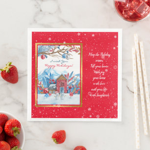 Happy Snowman Customize Napkin