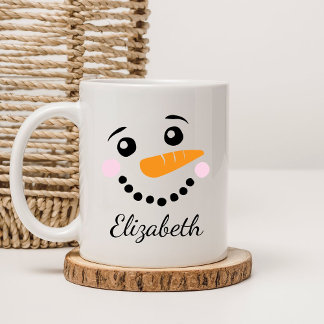 Happy Snowman Face Coffee Mug