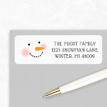 Happy Snowman Face Holiday Return Address<br><div class="desc">Dress up your Christmas holiday envelopes with a cute return address label!  This charming design features a jolly smiling snowman face and whimsical text that can be customized with your family's home address.</div>