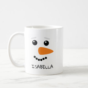 Happy Snowman Face Personalized Name  Coffee Mug