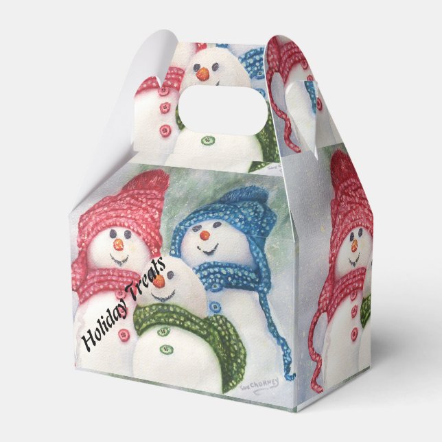 HAPPY SNOWMAN FAMILY FAVOR BOX (Front Side)