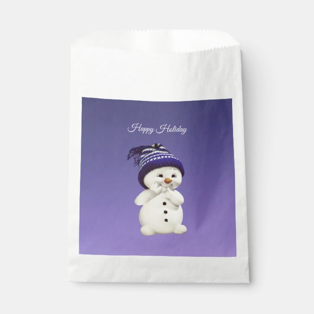 Happy Snowman, Holiday Favour Bag (Front)